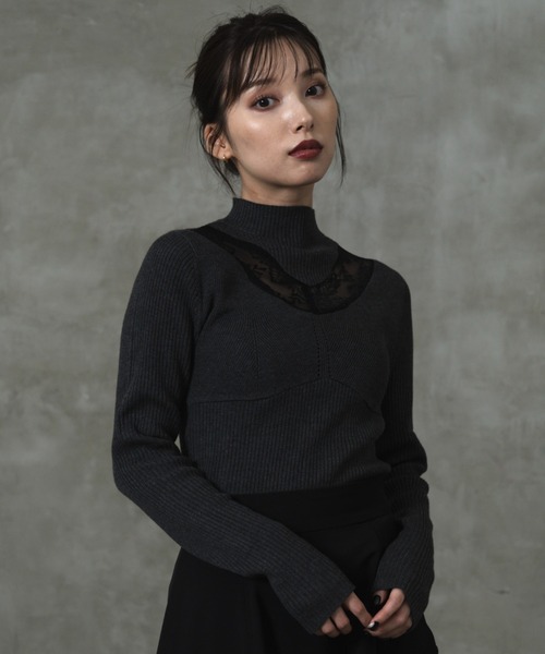 「LEANN MOMENT」 長袖ニット フリー グレー レディース_画像5