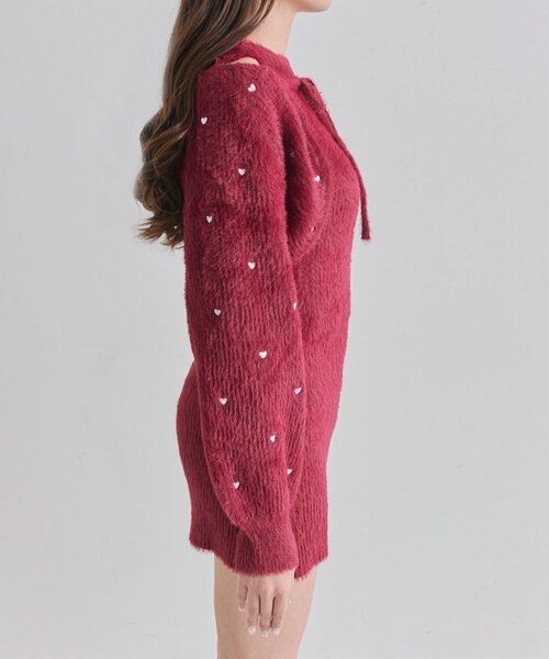 OLIVE des OLIVE（オリーブデオリーブ） ワンピース ハート刺繍ニット