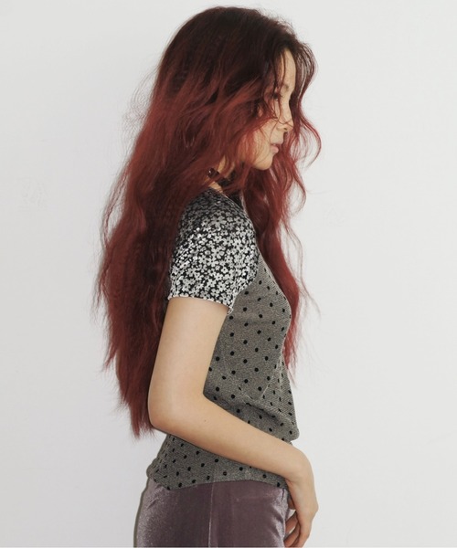 musubore（ムスボレ） tシャツ 半袖 dot ＆ flower raglan tee