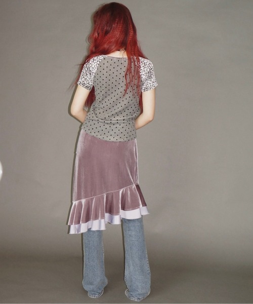 musubore（ムスボレ） tシャツ 半袖 dot ＆ flower raglan tee 