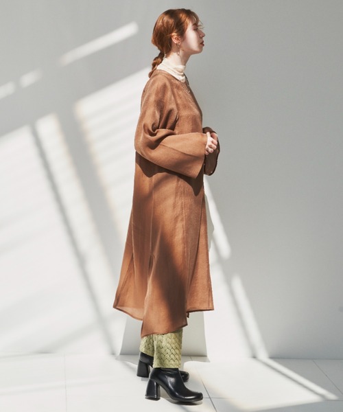 「hinari」 長袖ワンピース SMALL ベージュ レディース_画像7