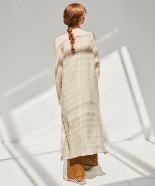 「hinari」 長袖ワンピース SMALL ベージュ レディース_画像9