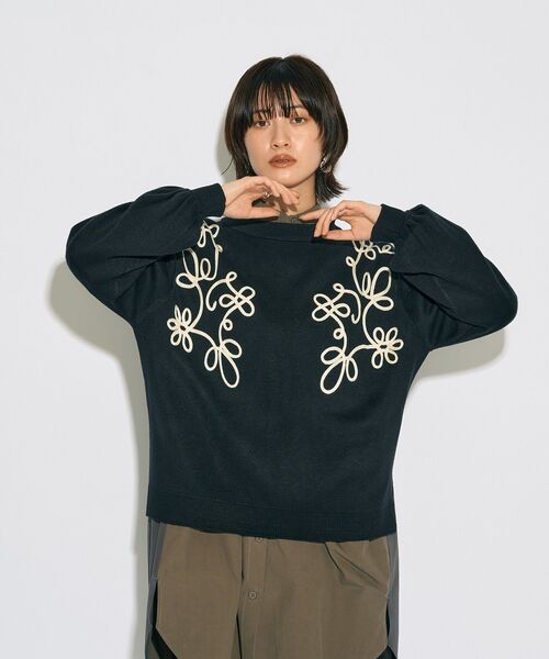 「Editt by YECCA VECCA」 長袖ニット FREE ブラック レディース_画像2