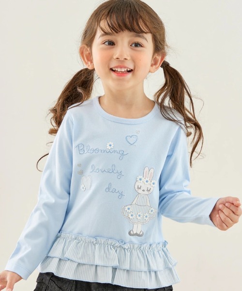 KP tシャツ mimiちゃん 段フリル長袖チュニック キッズ 子供服 女の子
