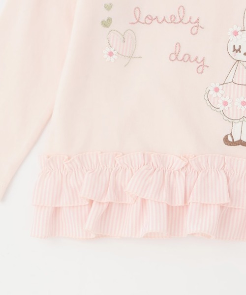 KP tシャツ mimiちゃん 段フリル長袖チュニック キッズ 子供服 女の子