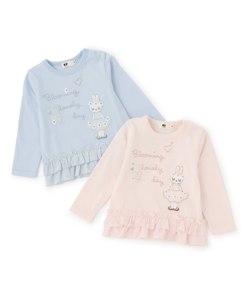 KP tシャツ mimiちゃん 段フリル長袖チュニック キッズ 子供服 女の子