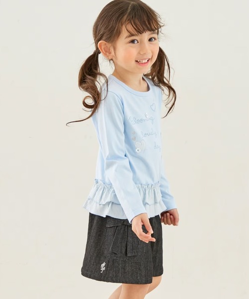 KP tシャツ mimiちゃん 段フリル長袖チュニック キッズ 子供服 女の子