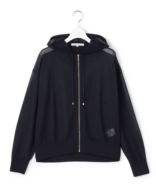 23区（ニジュウサンク） パーカー シャイニーシアーニット ジップ