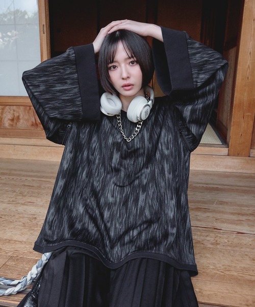 nodressシャツ　糸つけ　フレア袖 nodressシャツ 糸つけ フレア袖