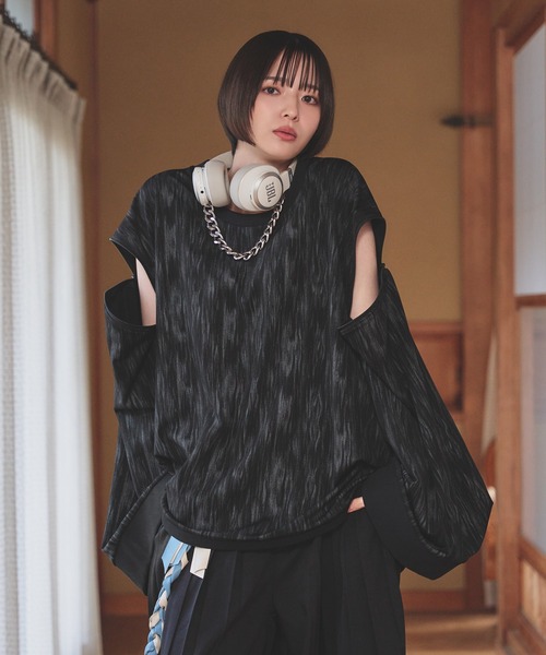 狐独 tシャツ 2wayフレアスリーブロンT メンズ レディース : ZOZOTOWN