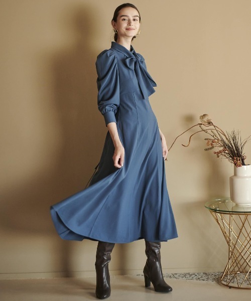 「AND COUTURE」 長袖ワンピース MEDIUM ラベンダー レディース_画像2