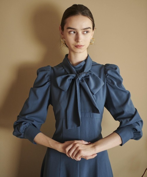 「AND COUTURE」 長袖ワンピース MEDIUM ラベンダー レディース_画像6