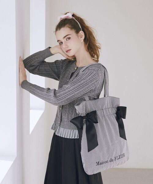 Maison de FLEUR(メゾンドフルール) トートバッグ ギンガムダブル Maison de FLEUR(メゾンドフルール) トートバッグ ギンガムダブル