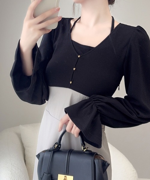 「mily bilet」 長袖ワンピース X-LARGE ブラック レディース_画像3