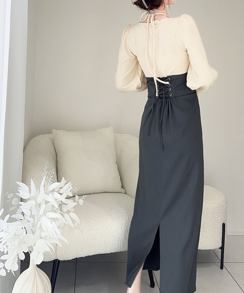 「mily bilet」 長袖ワンピース X-LARGE ブラック レディース_画像8