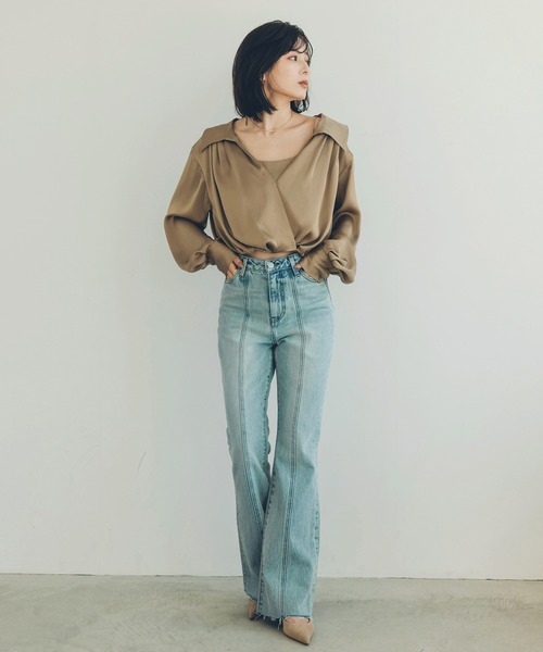 「anuans」 長袖シャツ SMALL ベージュ レディースの画像