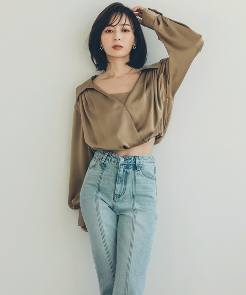 「anuans」 長袖シャツ SMALL ベージュ レディースの画像