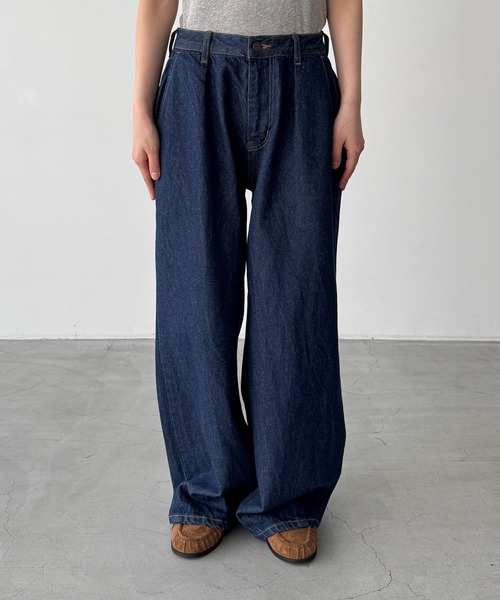 arc×CANAL JEAN デニムタックパンツ CANAL JEAN（キャナルジーン） ワイドパンツ ジーンズ デニム デニム