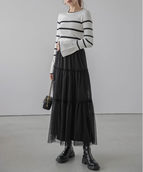 「SUGAR BISKET」 「La-gemme」ロングスカート フリー グレー レディース_画像9