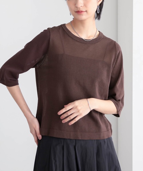 for/c（フォーシー） tシャツ 半袖 シアーニットTシャツ