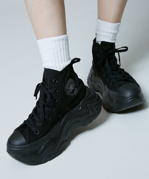 「CONVERSE」 ハイカットスニーカー 24.0cm ブラック レディース