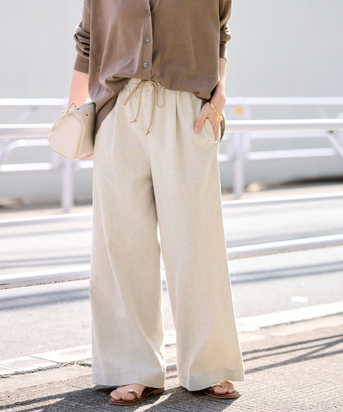 ワイドパンツ パンツ 「追加」綿麻イージーパンツ 2 レディースの画像