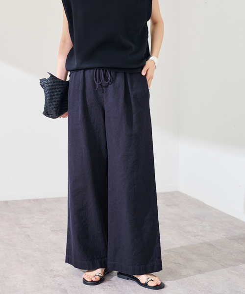 ワイドパンツ パンツ 「追加」綿麻イージーパンツ 2 レディースの画像