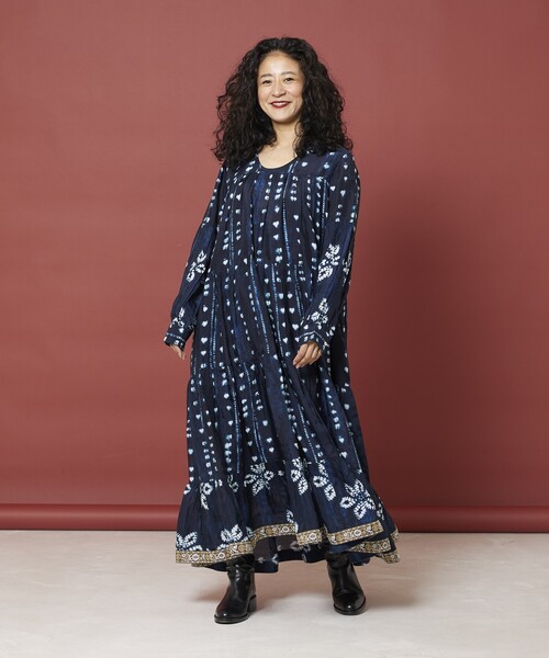 「Freada」 長袖ワンピース ONE SIZE レッド レディース_5