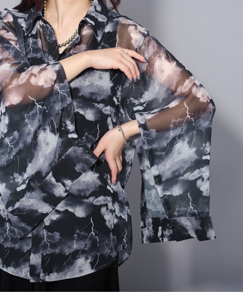 「Ellno Loset」 長袖シャツ SMALL ブラック系その他 メンズ_画像8