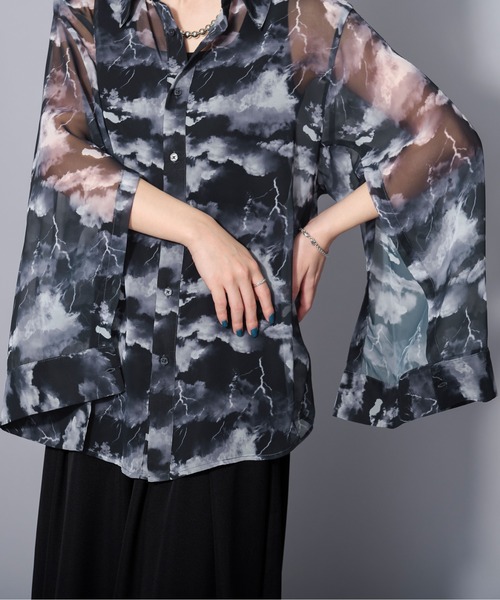 「Ellno Loset」 長袖シャツ SMALL ブラック系その他 メンズ_画像9