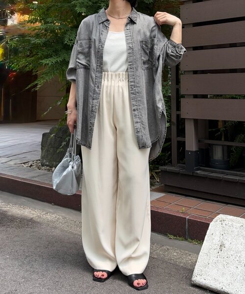 「Jena espace merveilleux」 長袖シャツ FREE サックスブルー レディース_画像2