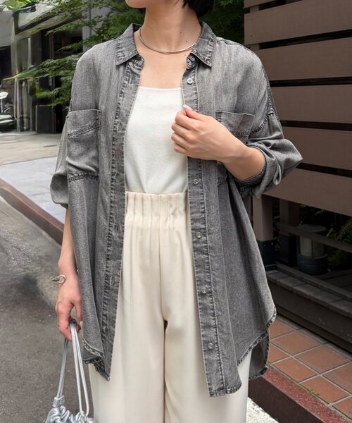「Jena espace merveilleux」 長袖シャツ FREE サックスブルー レディース_画像4