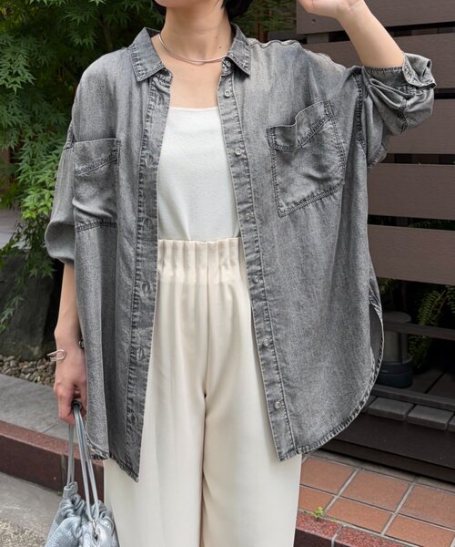「Jena espace merveilleux」 長袖シャツ FREE サックスブルー レディース_画像5