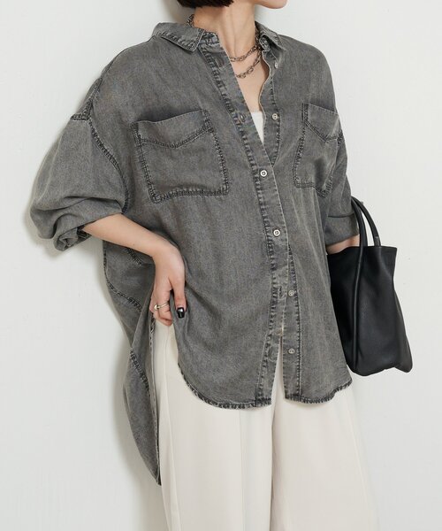 「Jena espace merveilleux」 長袖シャツ FREE サックスブルー レディース_画像9