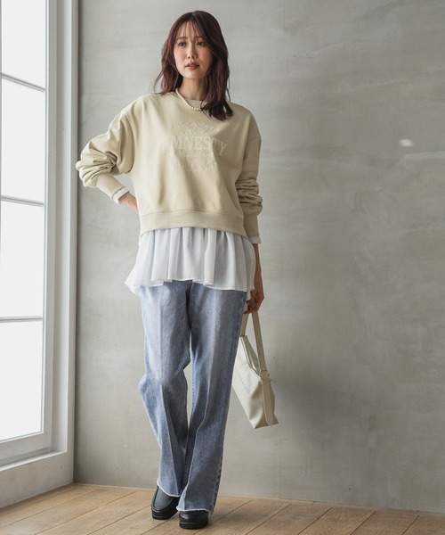 「GLOBAL WORK」 デニムパンツ SMALL ブルー レディース_画像3
