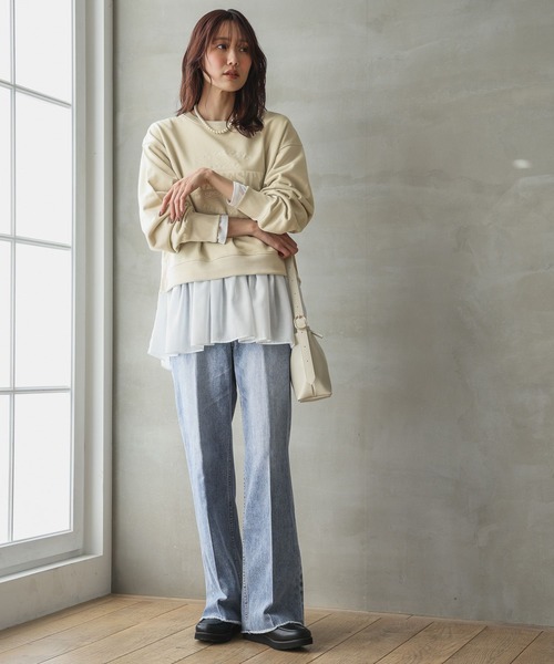「GLOBAL WORK」 デニムパンツ SMALL ブルー レディース_画像4