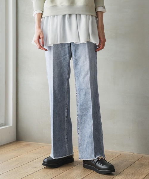 「GLOBAL WORK」 デニムパンツ SMALL ブルー レディース_画像5