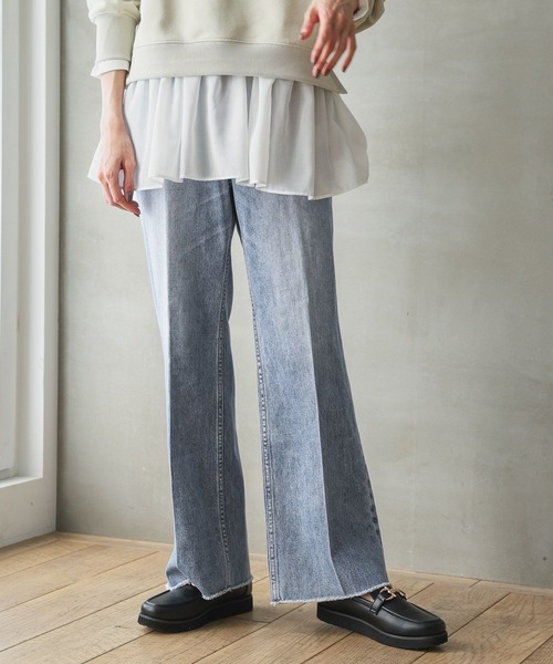 「GLOBAL WORK」 デニムパンツ SMALL ブルー レディース_画像7