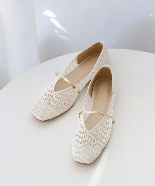 「welleg」 フラットパンプス 25.5cm ブラック レディース_画像8