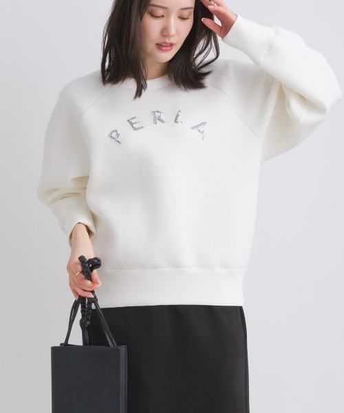 「PICCIN PERLA」 長袖カットソー M オフホワイト レディース_画像2
