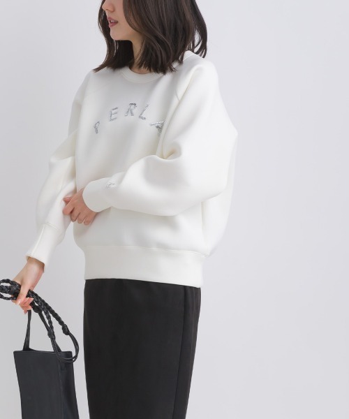 「PICCIN PERLA」 長袖カットソー M オフホワイト レディース_画像3