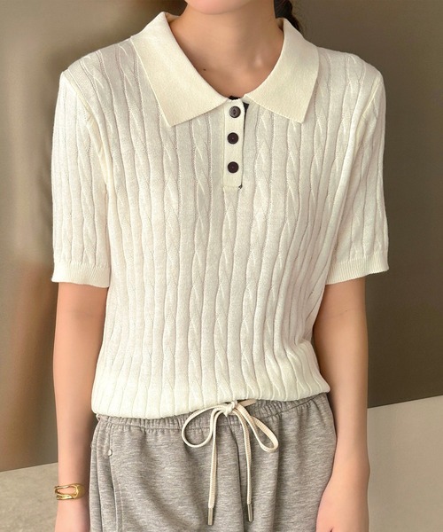 DAY CLOSET ポロシャツ ポロ 「ボタンでアレンジできる2WAY