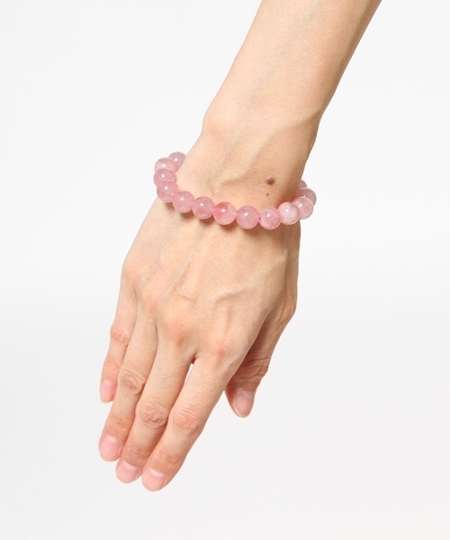 マダガスカル産ローズクォーツ8mm、花型 少女ブレスレット 岩座 IWAKURA ブレスレット 「岩座」マダガスカル産ローズクォーツ