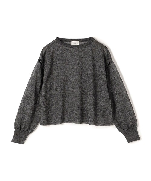 ニット 0 x ones：「手洗い可能」グリッターシアーニットスラッシュスリーブプルオーバー レディース 69448046