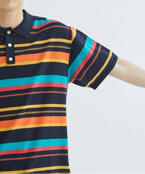F-LAGSTUF-F ポロシャツ BORDER KNIT S/S POLO メンズ