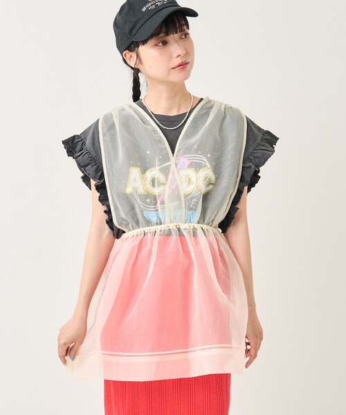 ブラウス シャツ シアーカシュクールノースリーブトップス/シアーカシュクールノースリーブトップス レディース | FREAK'S STORE