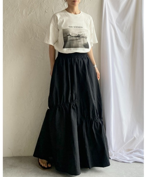 She's Closet スカート Aラインボリュームフレアシャーリング