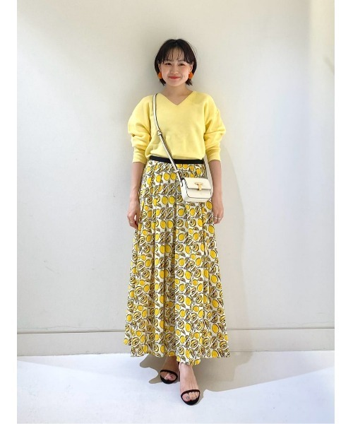 未使用タグ付きアルアバイルallureville リモーネレモン柄スカート allureville（アルアバイル） ロング スカート 「セットアップ対応可能