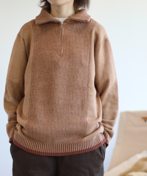 ニット セーター Ribbed stripe sweater （リブストライプセーター） レディース メンズ