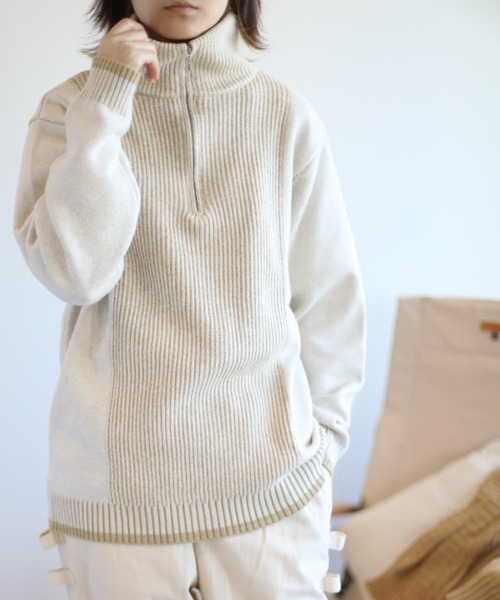 S'more ニット セーター Ribbed stripe sweater （リブストライプ